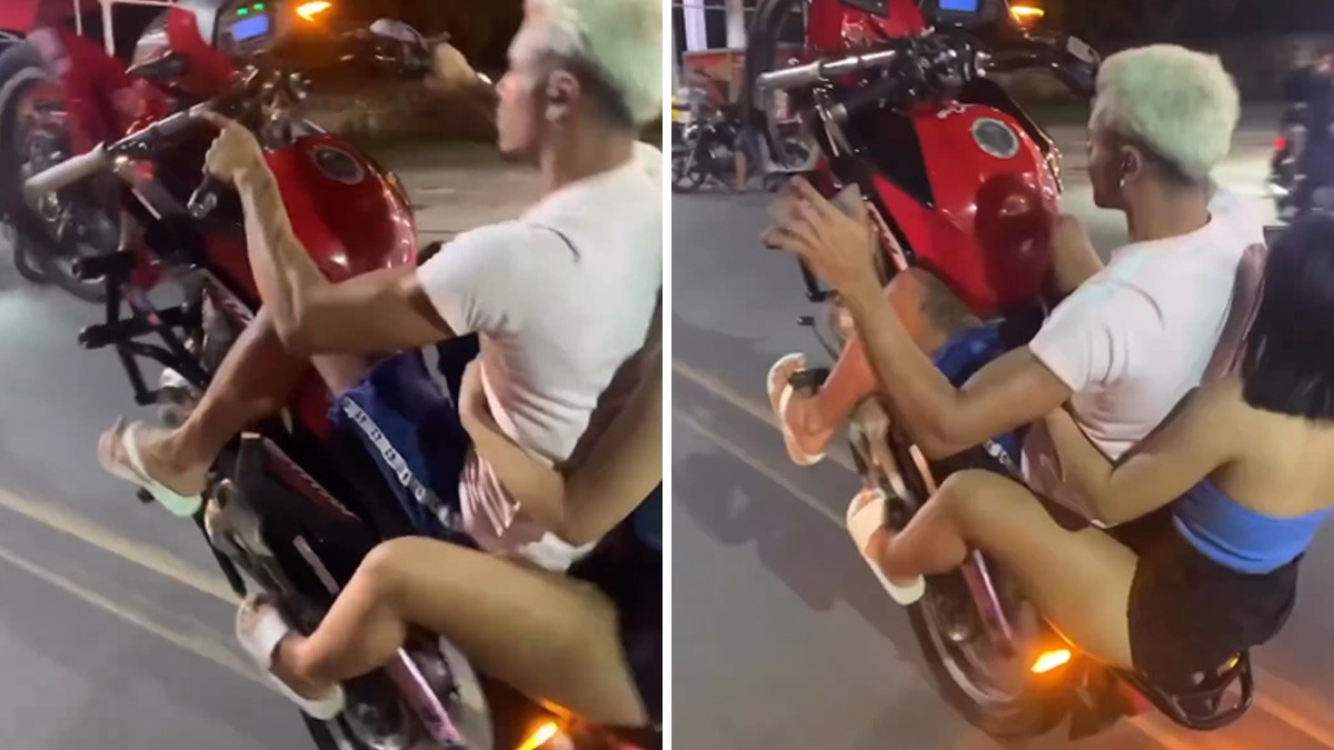 VIDEO: Por desafiar al peligro en moto, mujer sufre fuertes lesiones en partes íntimas
