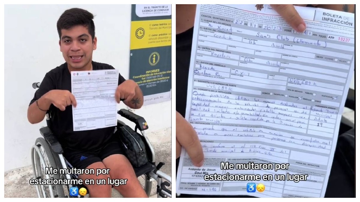 Tránsito multa a joven con discapacidad por estacionarse ¡en lugar para discapacitados!