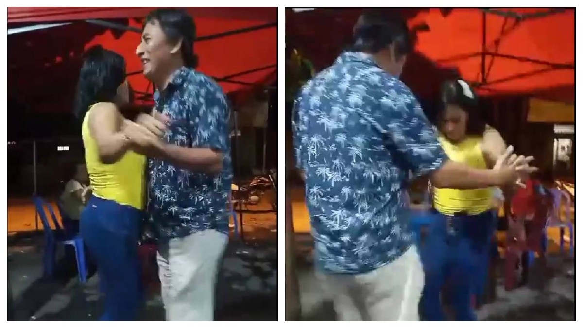 VIDEO Hombre bailaba alegre con su pareja y de repente cae muerto por un infarto