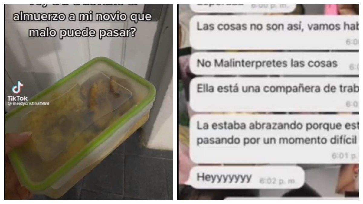 VIDEO Novia le lleva el almuerzo a su pareja y lo encuentra con otra mujer