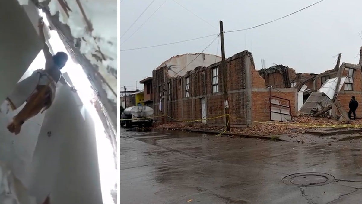 VIDEO Cristo quedó intacto pese a derrumbe en esta iglesia