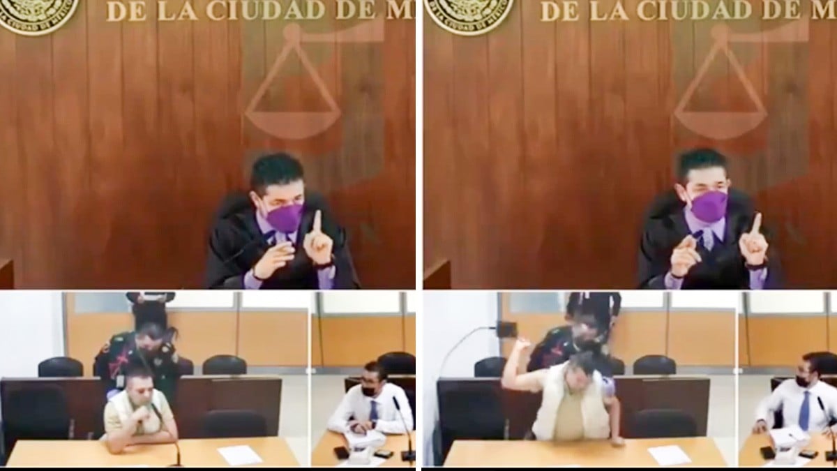 VIDEO “Hijo de tu..”: Momento en que acusado agrede a juez en plena audiencia