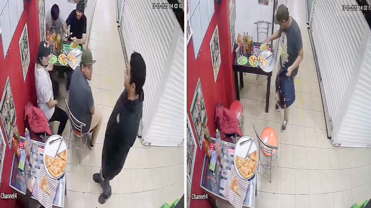 ¡Gandallas! Jóvenes aprovechan el temblor para irse de pizzería sin pagar
