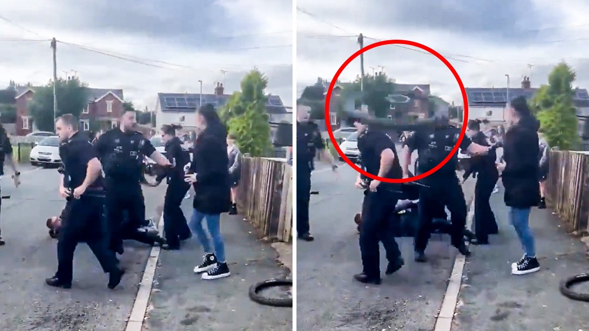 VIDEO: Captan momento en que noquean a mujer durante una pelea con policías