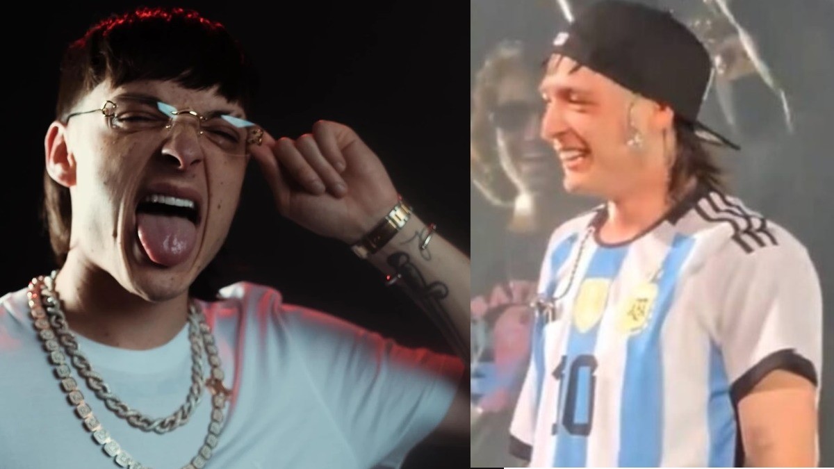 Peso Pluma enfurece a mexicanos por llamar ‘papá’ a Messi y usar playera de Argentina