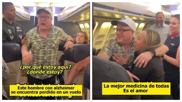 VIDEO Hombre con Alzheimer entra en crisis durante vuelo ¡y los pasajeros hicieron esto!