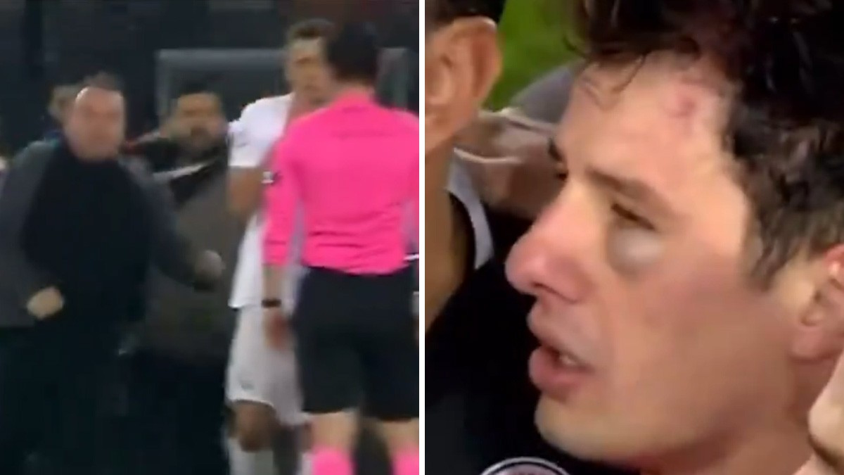 VIDEO: Directivo de futbol baja al campo de juego y golpea a árbitro