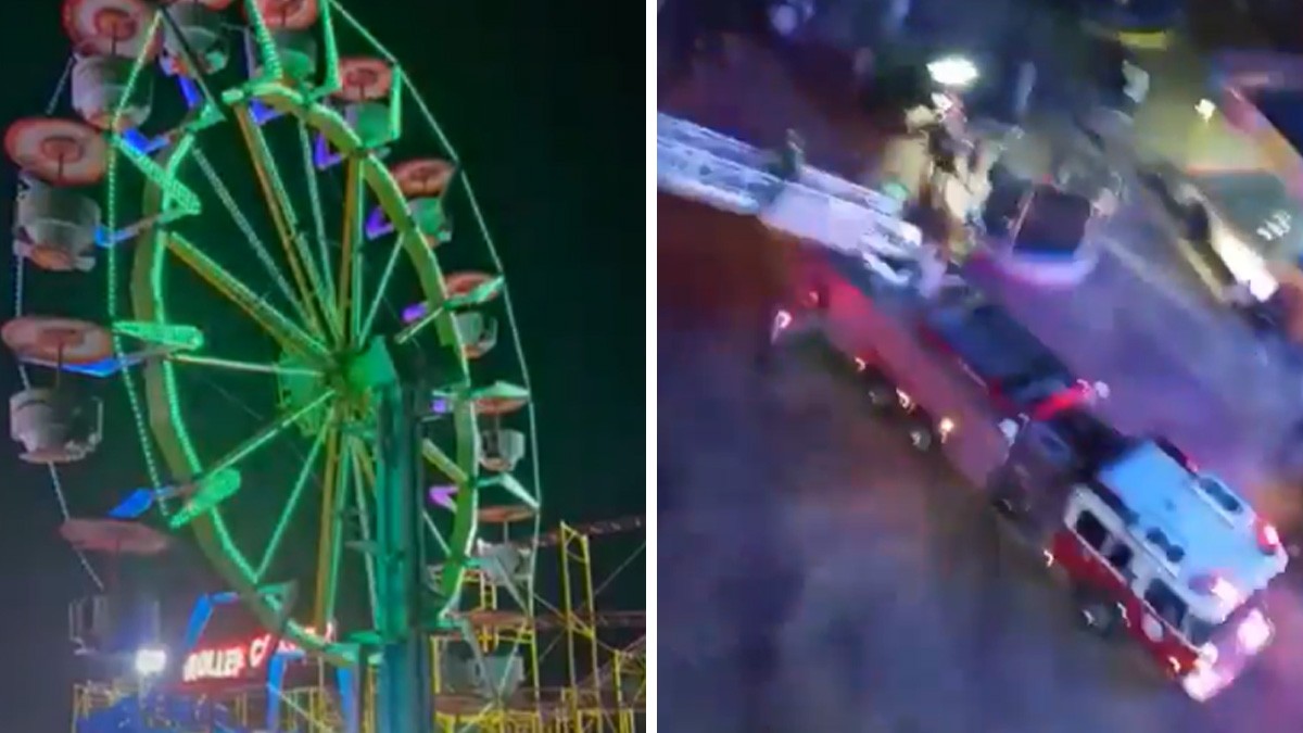 VIDEO: Rueda de la fortuna se avería y pasajeros quedan en el aire por horas