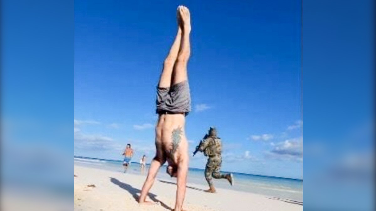 VIDEO: Captan persecución a criminal en playas de Tulum durante clase de yoga
