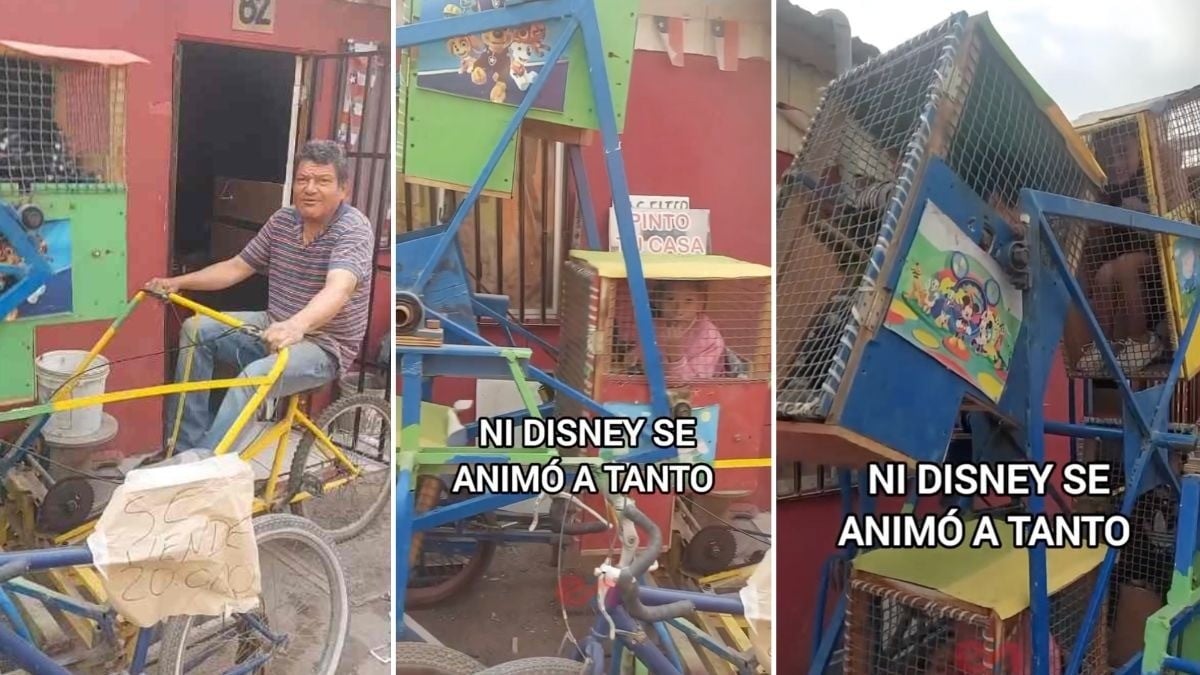 VIDEO ¡Lo busca la NASA! Abuelo crea rueda de la fortuna que funciona al pedalear una bici