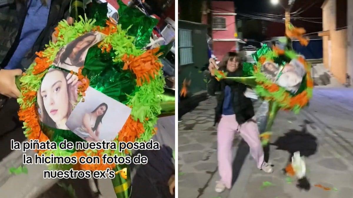 Idea millonaria: jóvenes ponen fotos de sus ex en piñata para desahogarse