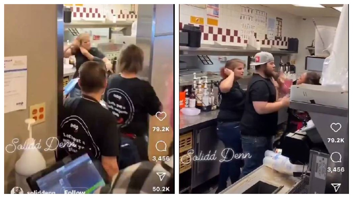 VIDEO Captan cuando cocineras se enfrentan a fuertes golpes en restaurante