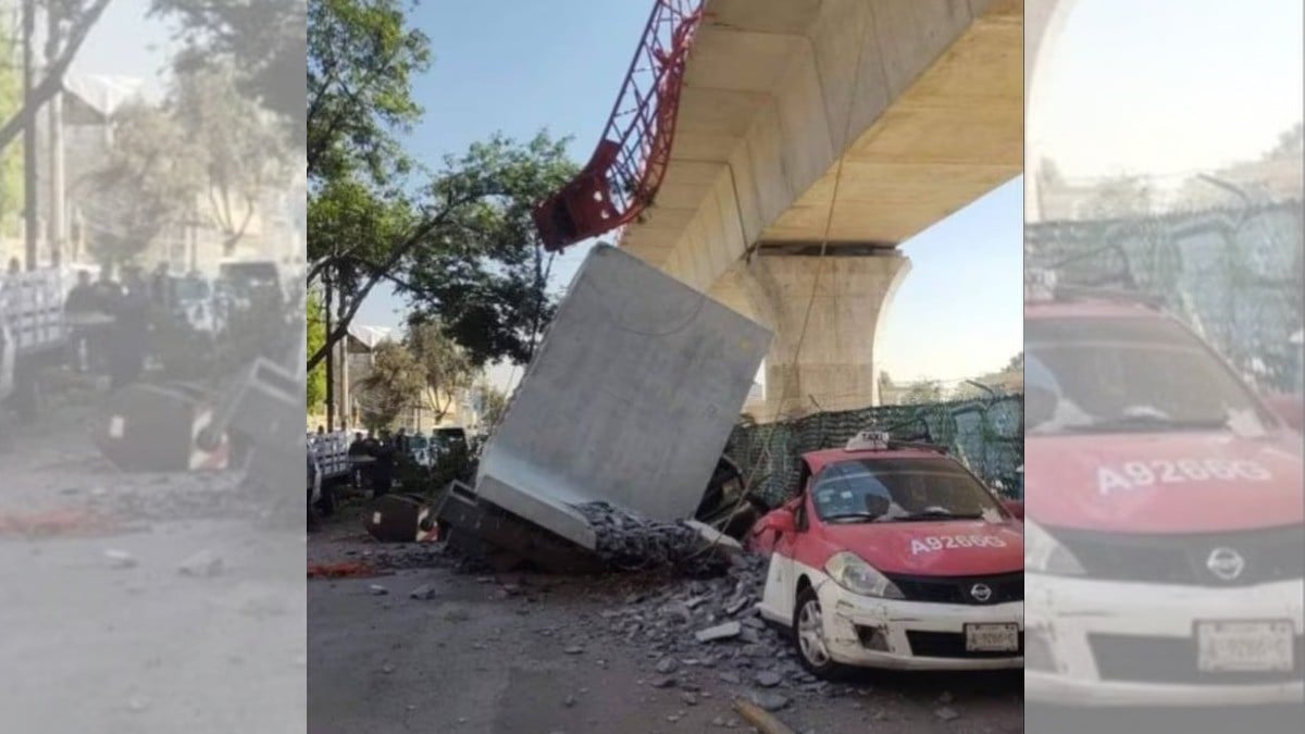 “La tierra cimbró”; cae estructura de Tren Interurbano y aplasta dos vehículos