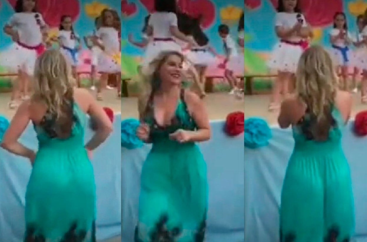 VIDEO Maestra se lleva el show con sensual baile en festival escolar