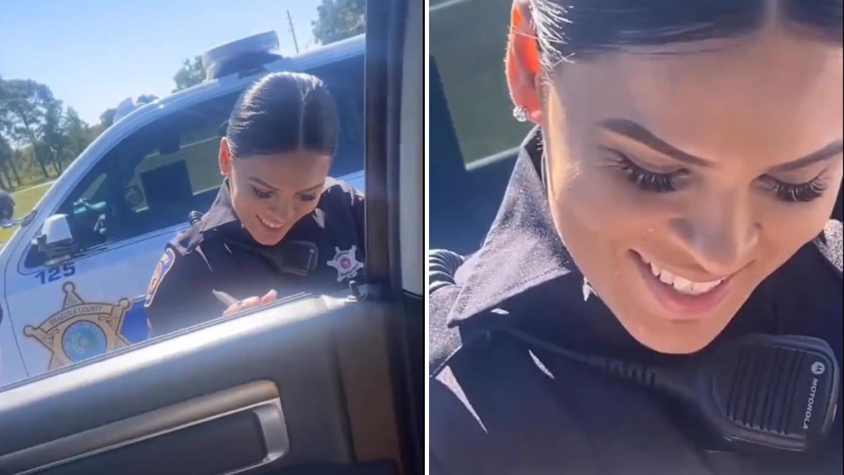VIDEO Atractiva mujer policía se vuelve viral por su bella sonrisa
