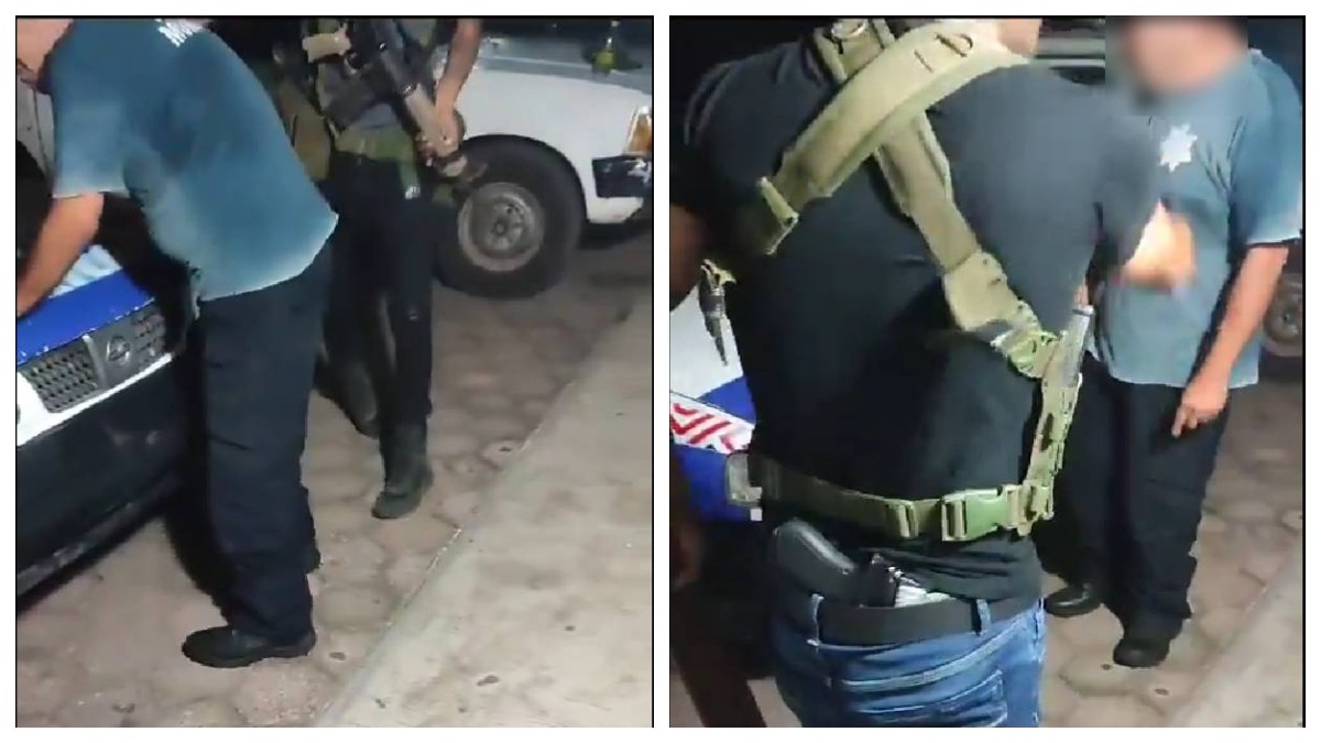 VIDEO Captan cómo sicario da de palazos a policía por no darle información del Municipio
