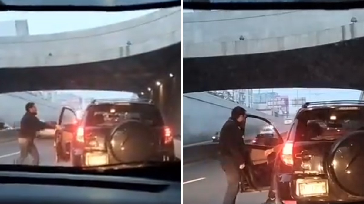 VIDEO: Automovilista es captado mientras agrede a conductor y lo incita a pelear