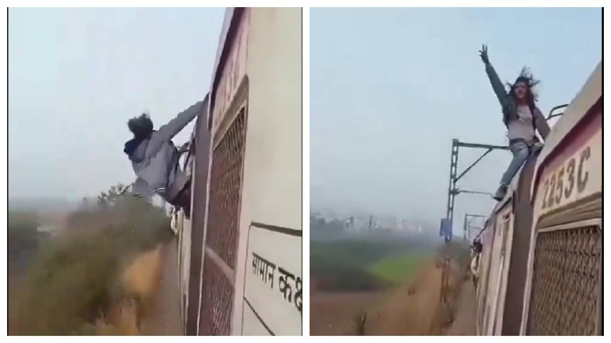 VIDEO Joven grababa tiktok arriba de un tren cuando de repente le pasó esto