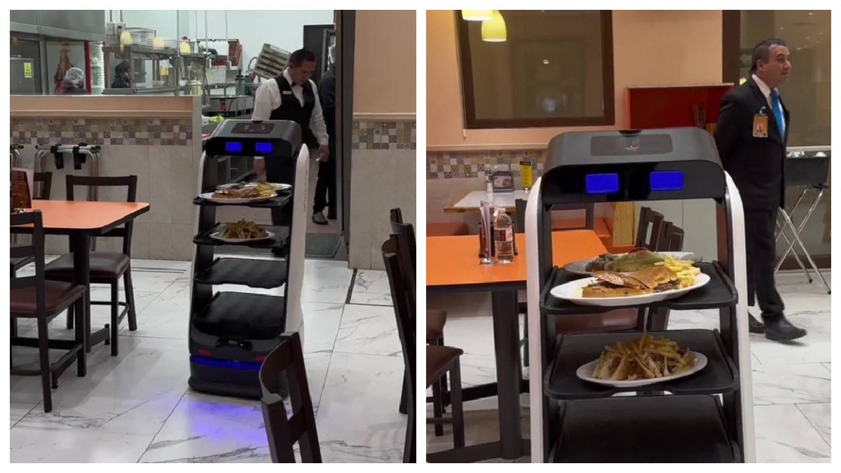 VIDEO Graban primer robot mesero en México y está en esta ciudad