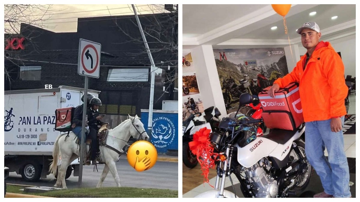 Fe en la humanidad restaurada: Regalan moto a repartidor de Didi que entregaba en caballo