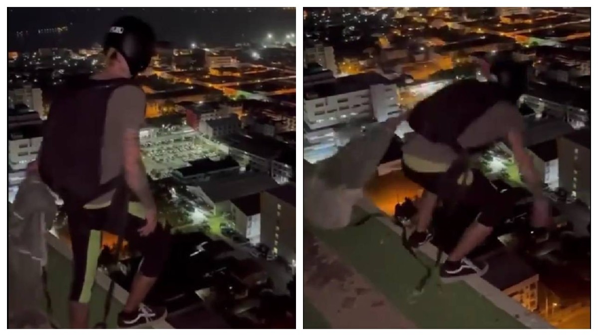 VIDEO Amigo graba muerte de influencer al saltar de edificio; su paracaídas no se abrió