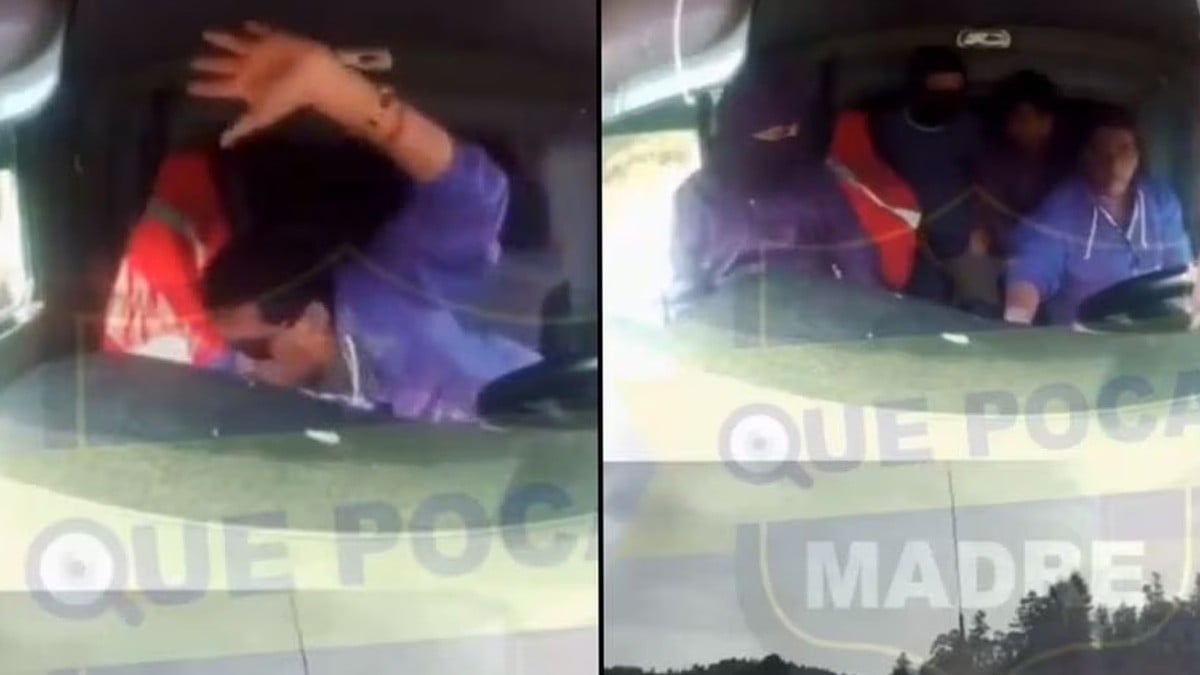 VIDEO ¡A mano armada! Graban intento de asalto a tráiler en plena carretera