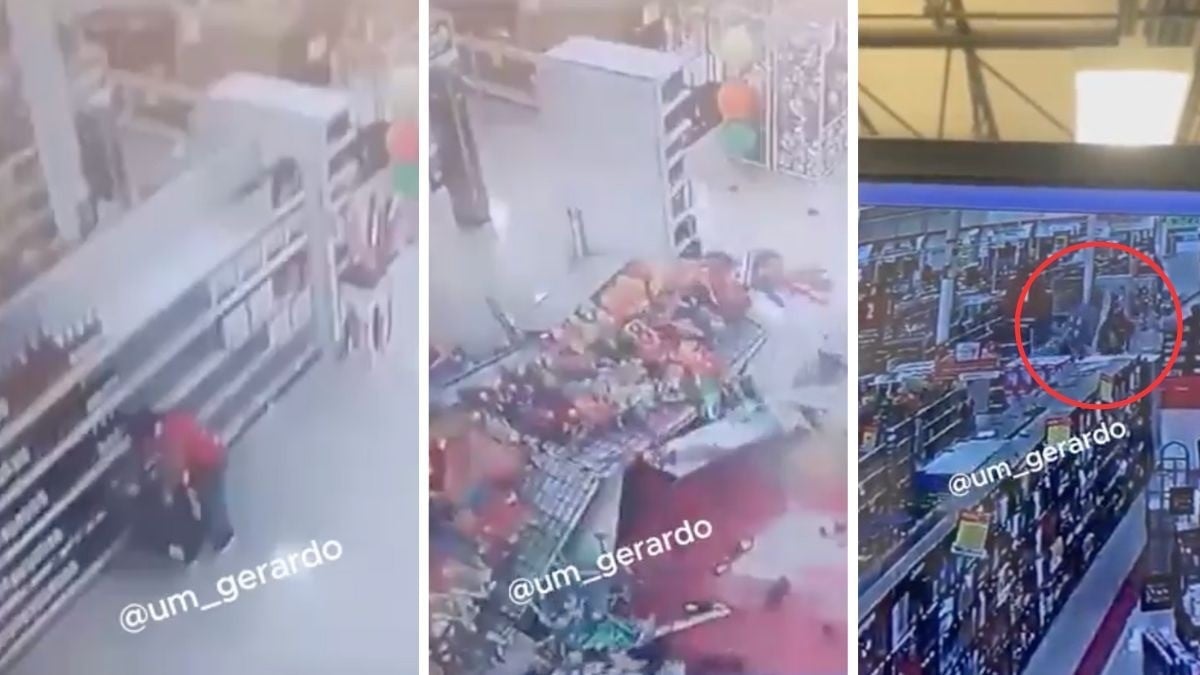 VIDEO Captan cómo cae estante con botellas y ‘sepulta’ a empleadas de Soriana Río Mayo