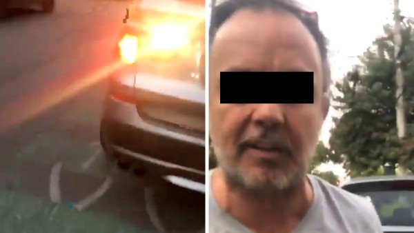 VIDEO ¡Cínico! Automovilista obstruye ciclovía, ciclista lo confronta y él la agrede