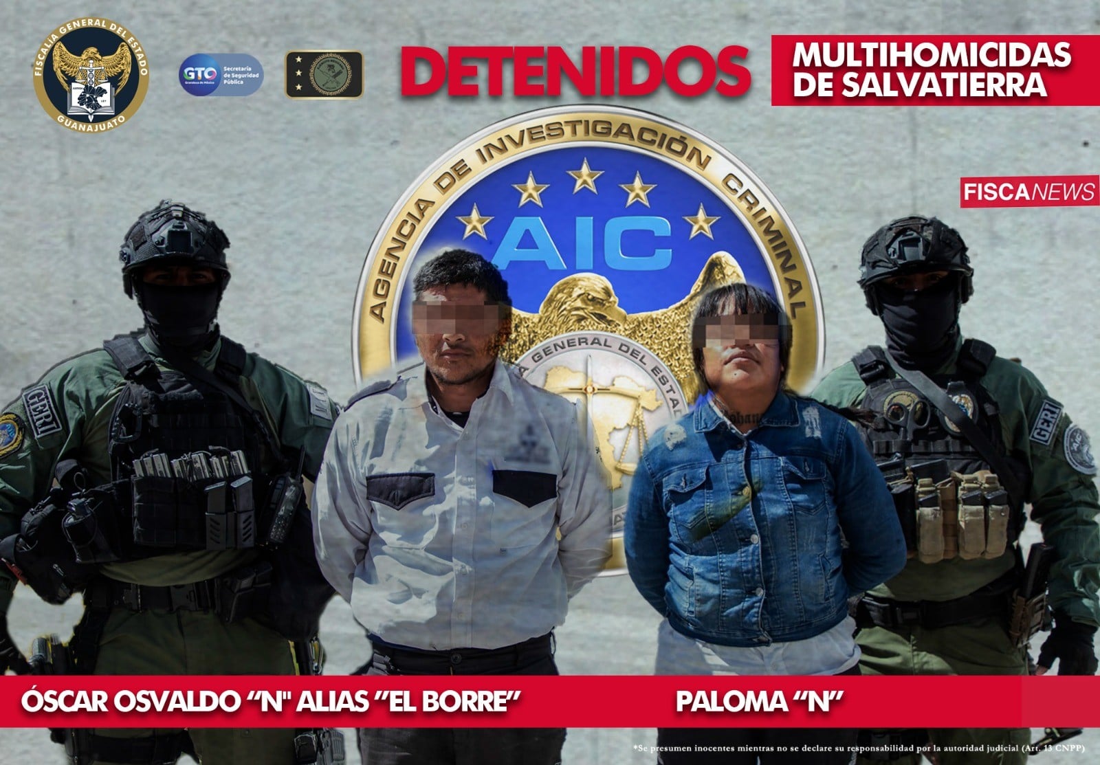 Detienen a presuntos autores de masacre en posada en Salvatierra