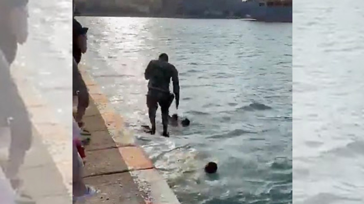 VIDEO Viento arrastró carriola con un bebé al mar frente a su mamá y esto pasó