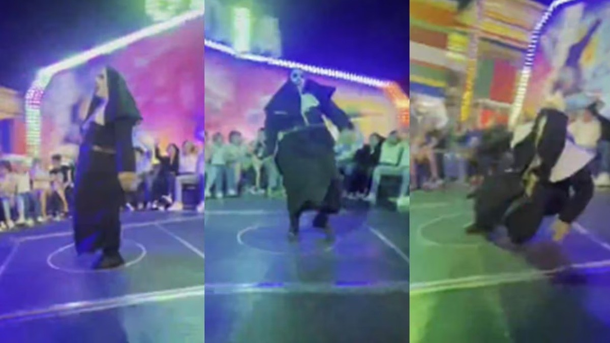 VIDEO Ocurrió lo que nunca: ¡Se cayó 'La Monja de la Feria'!