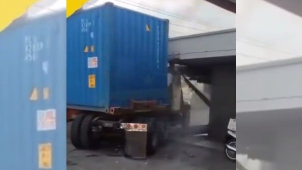 VIDEO ‘¡Muchacho, ya detente!’ Trailero destroza negocio bajo los efectos de narcóticos