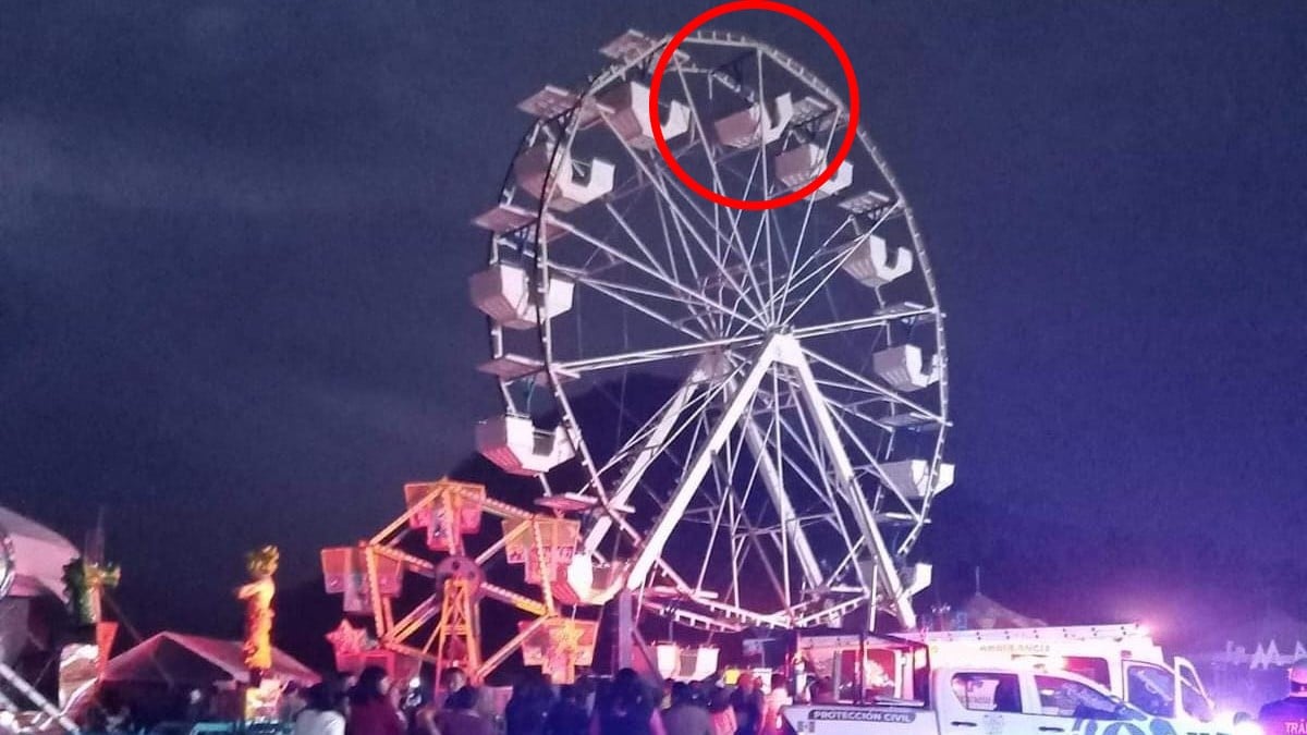 Rueda de la Fortuna falla y padre e hija caen 15 metros; ambos están graves