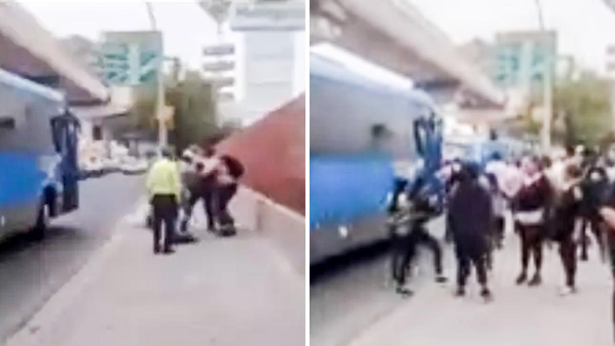VIDEO Captan pelea entre chofer de camión urbano y pasajero