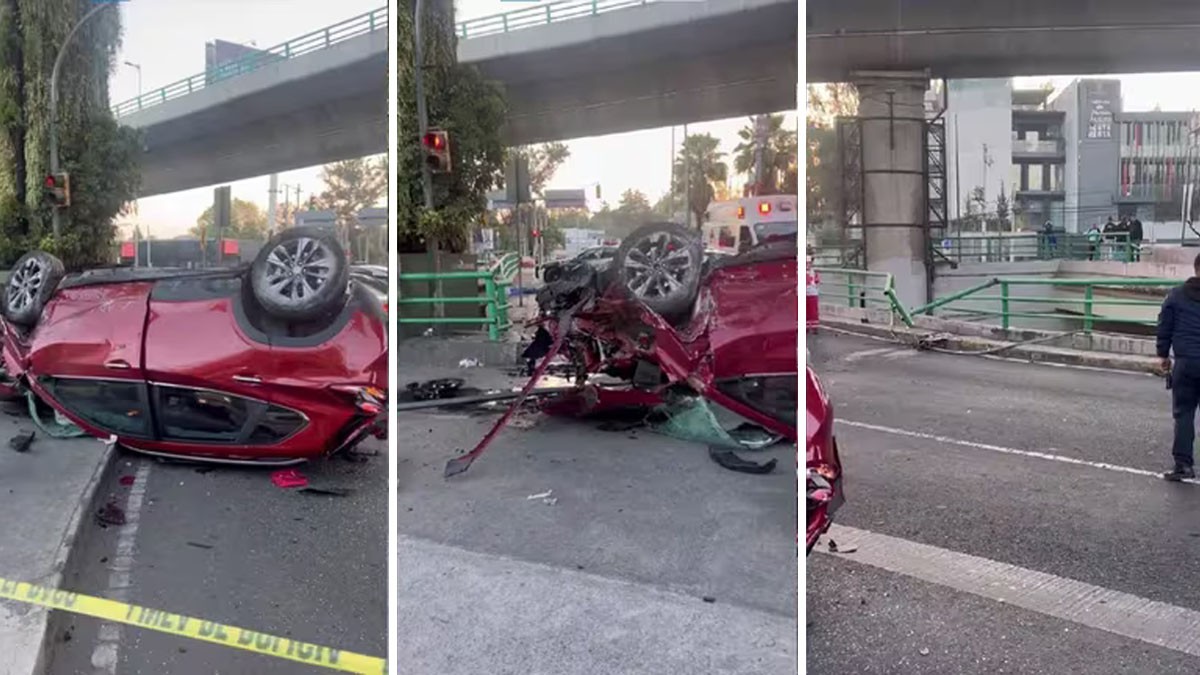 VIDEO Camioneta se vuelca, cae de puente y pareja sale proyectada; ambos murieron