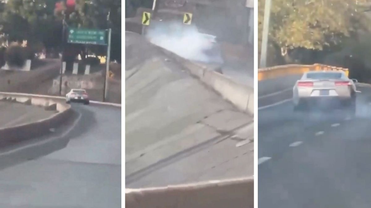VIDEO Conductor de Camaro choca varias veces en Malecón, pierde una llanta ¡y así se va!