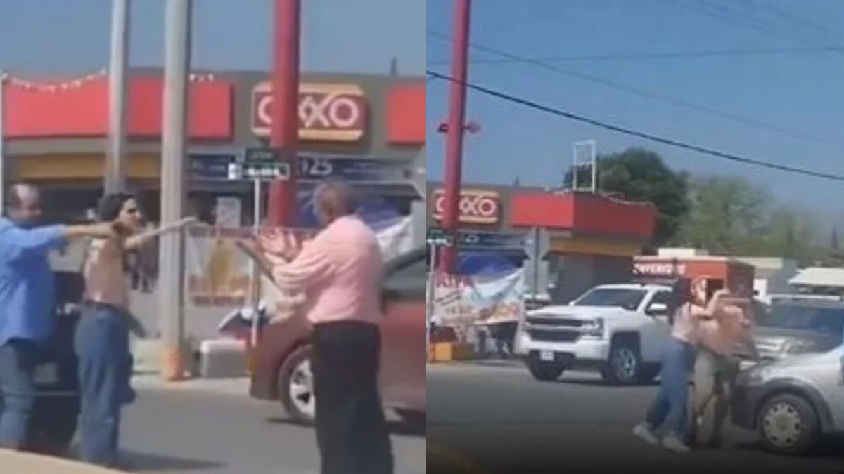 VIDEO Por conflicto vial, joven conductora agrede a abuelito con un barquillo de nieve