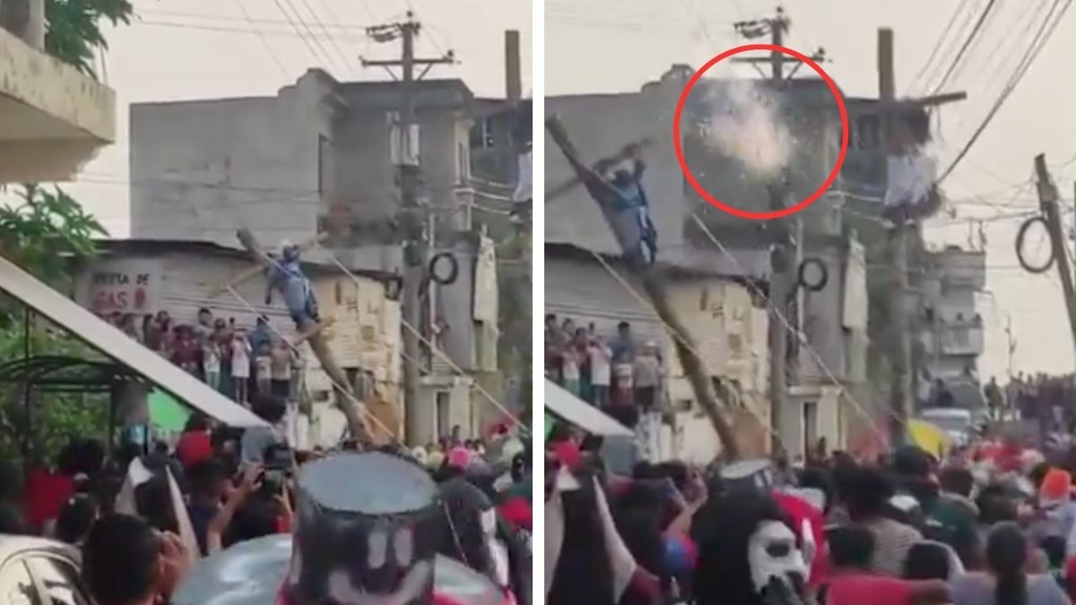 VIDEO Captan cuando personaje de ‘Jesús’ recibe descarga eléctrica en la cruz