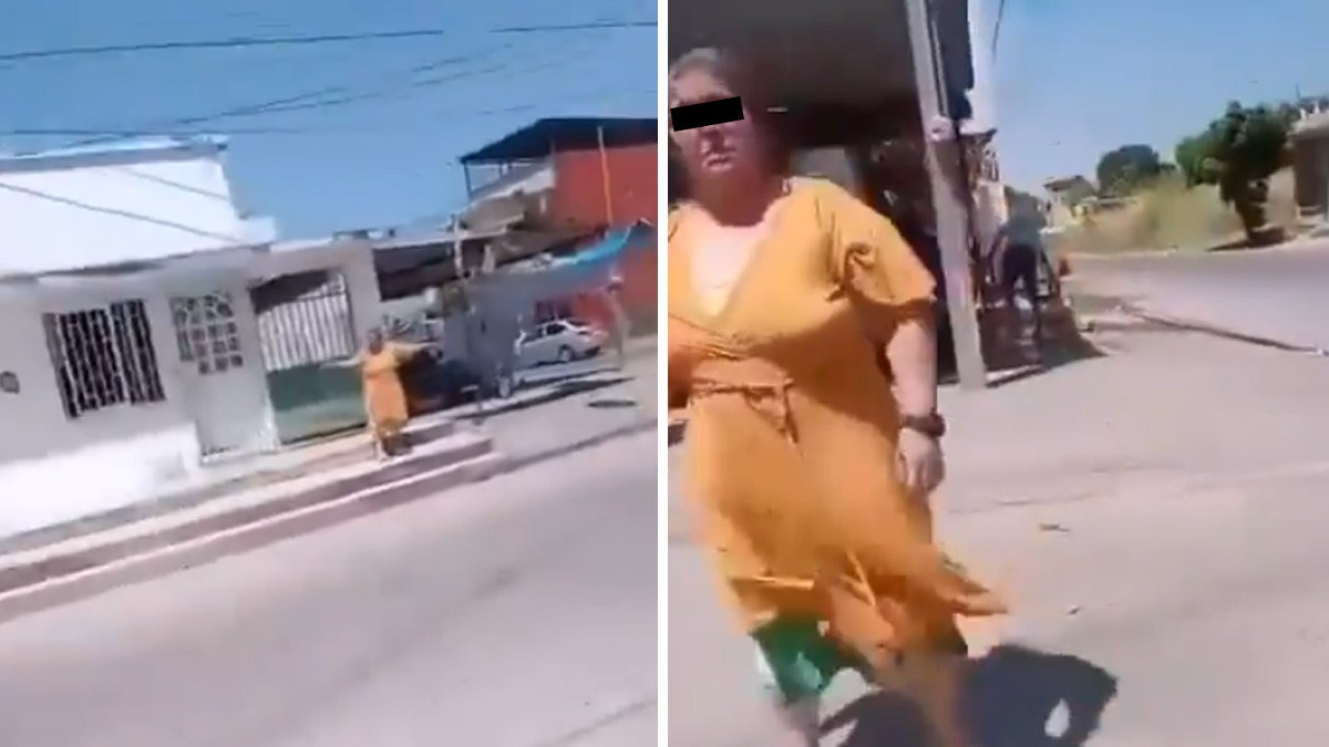 VIDEO Mujer quiso impedir a machetazos que le cortaran la luz, pero le pasó esto