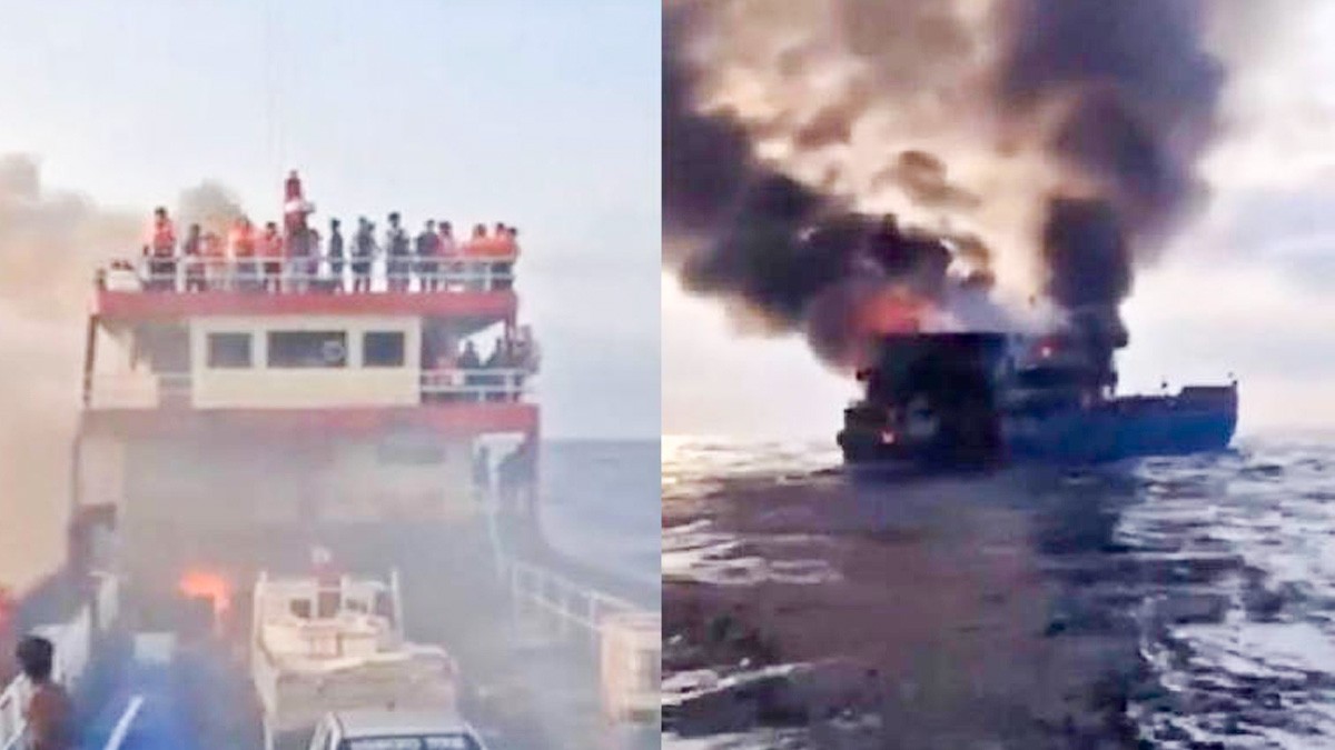 VIDEO Cientos de turistas saltan al mar desesperados para huir de voraz incendio en ferry