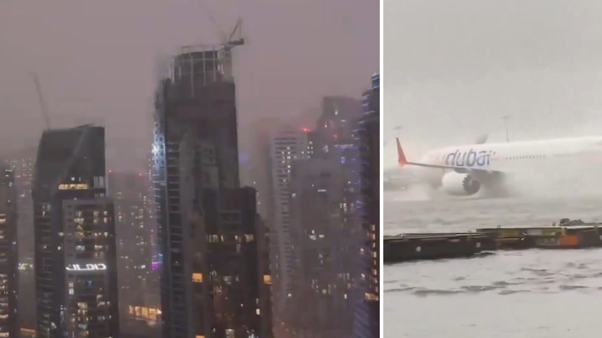 VIDEO ¡Aviones bajo el agua! Fuertes lluvias inundan aeropuerto de Dubai