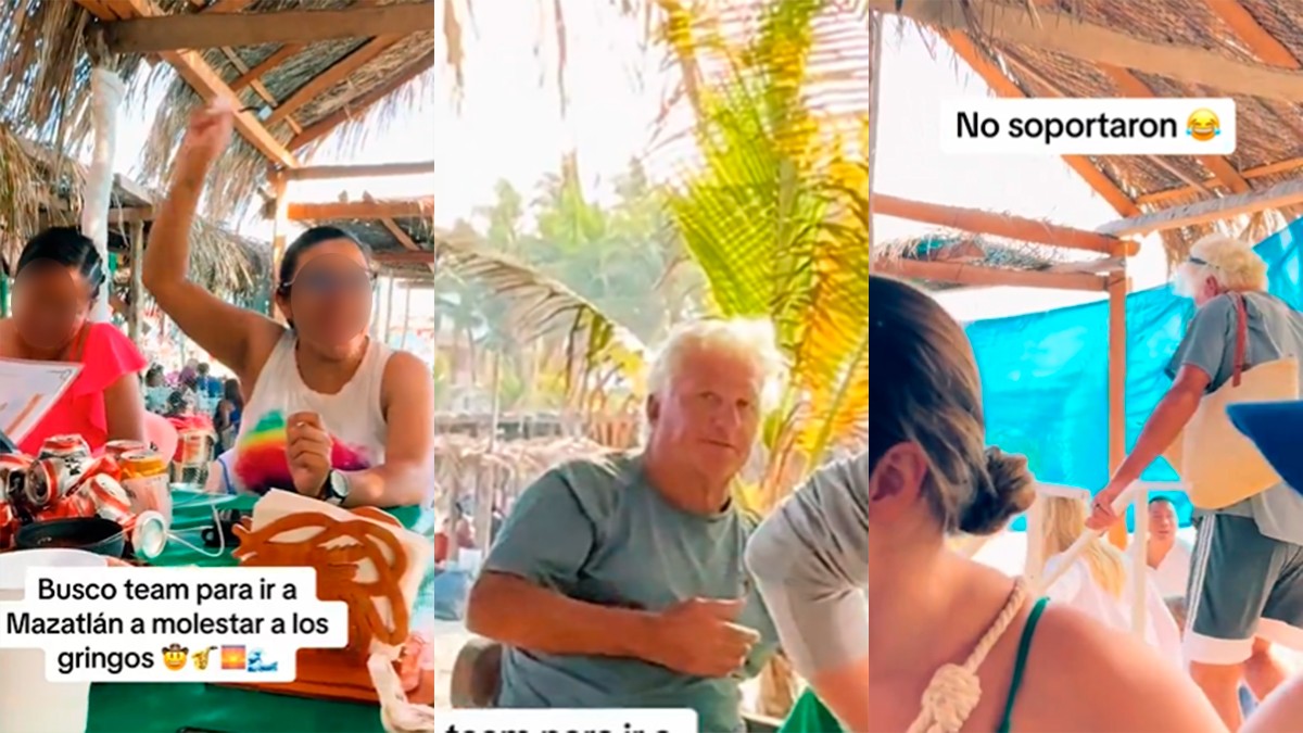 VIDEO Pareja de extranjeros abandona restaurante al no soportar la fiesta de mexicanas