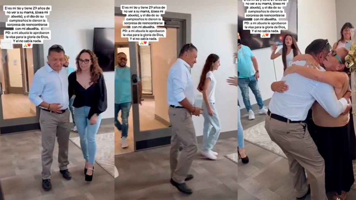 VIDEO Pasó 29 años sin ver a su madre, se la llevan el día de su cumpleaños