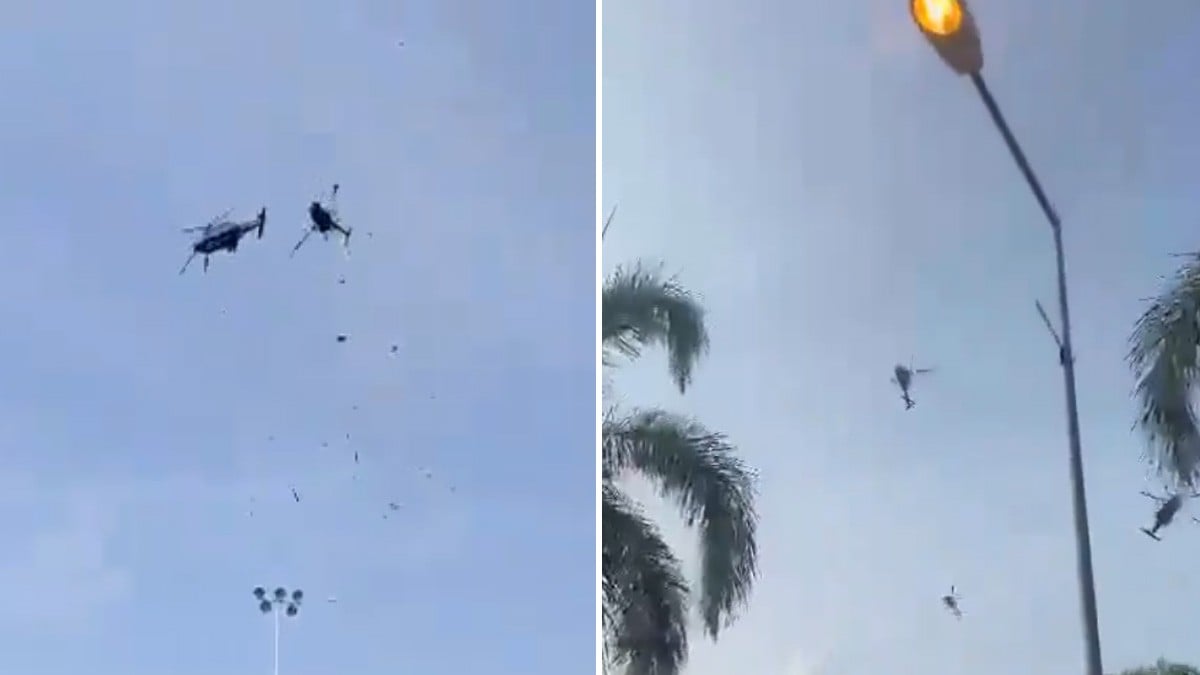 VIDEO Choque de helicópteros del Ejército deja 10 muertos, ensayaban para un desfile