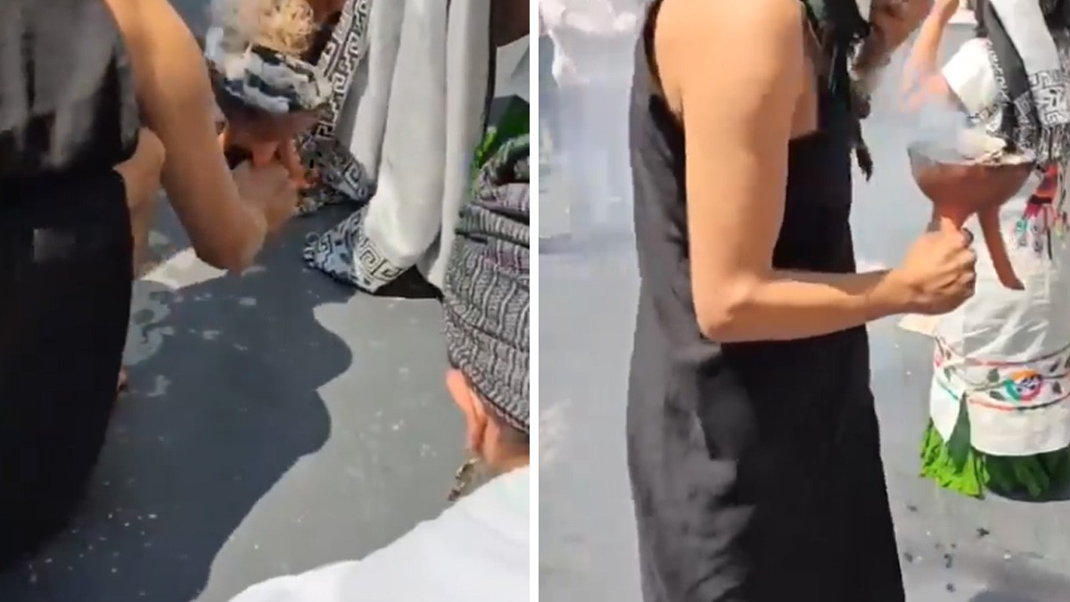 VIDEO Político de Morena sacrifica una gallina en el Senado en honor a Tláloc