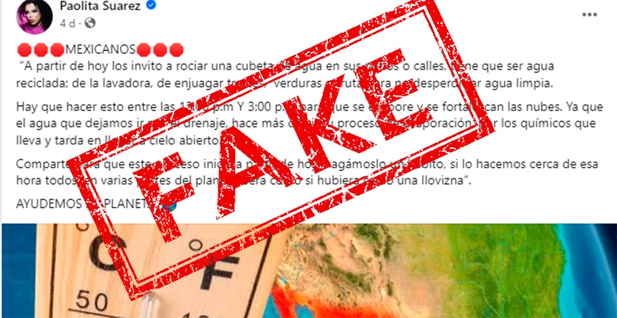 ¿Será cierto la propuesta de ‘Paolita’ de tirar agua en calles para que llueva? Esto dice Conagua