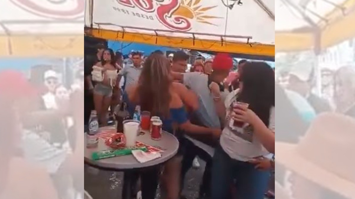 VIDEO ¡Y se armó la grande! Transforman bar de micheladas en un 'ring'