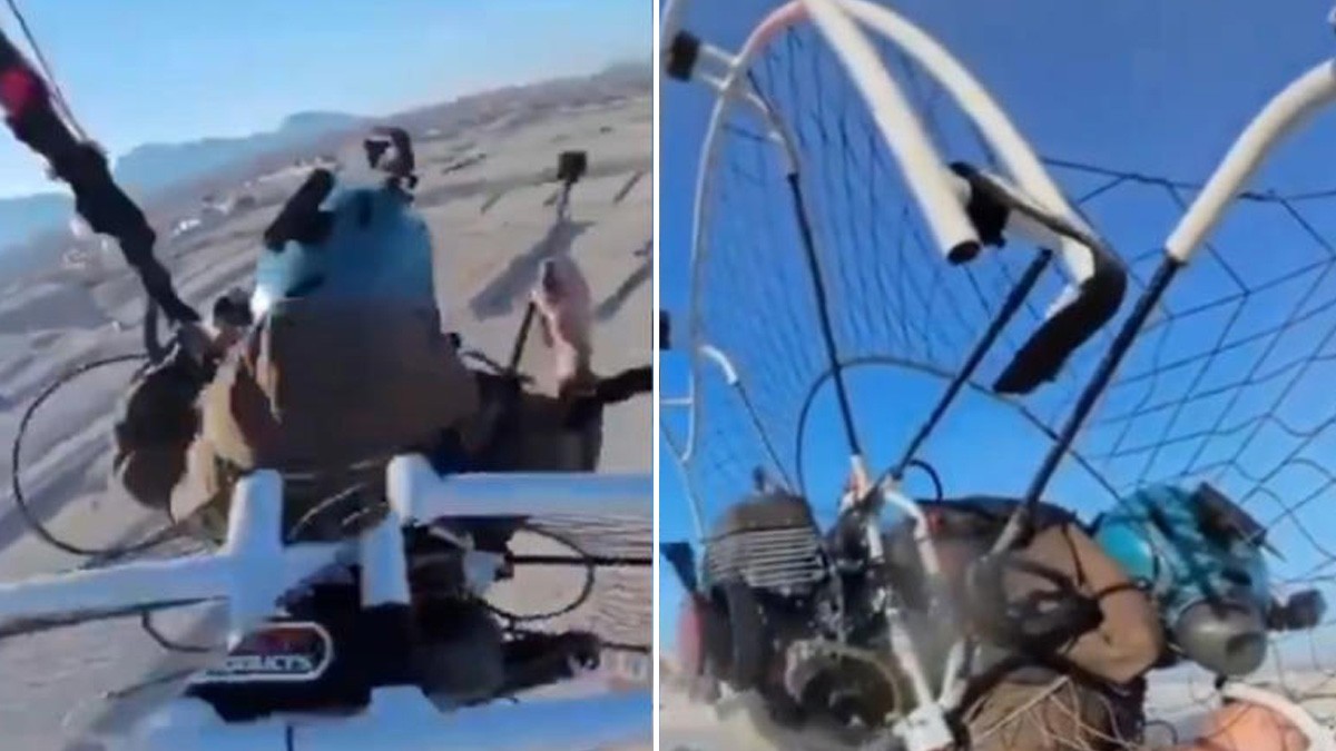 VIDEO Captan a youtuber en el momento en que se desploma del cielo en su parapente