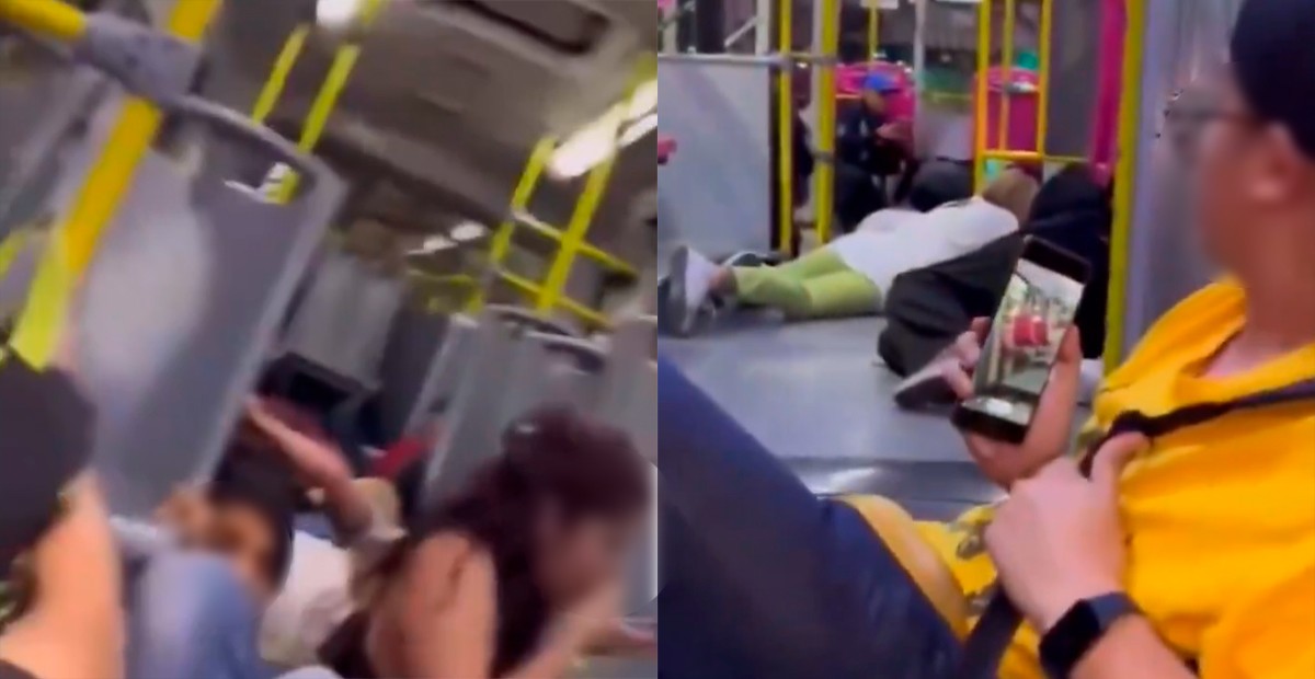 VIDEO ¡Auxilio! todos los pasajeros al suelo, captan balacera en estación del Metrobús