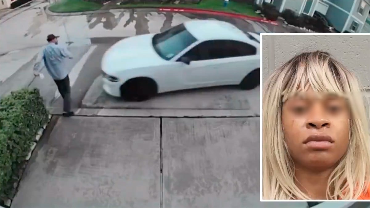 VIDEO Mujer atropella a hombre, después lo apuñala, lo besa y se va tranquilamente